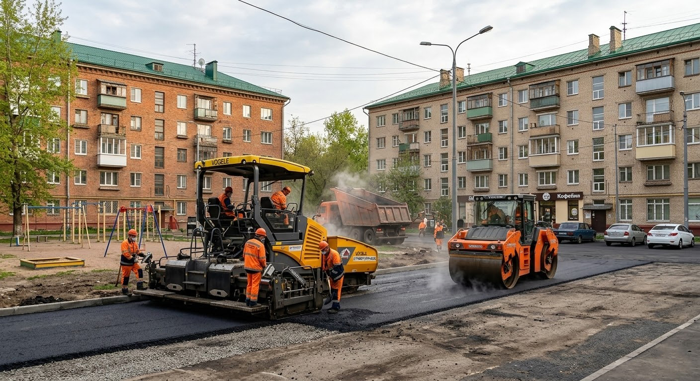 Асфальтирование дворов и парковок: особенности, технология и стоимость работ